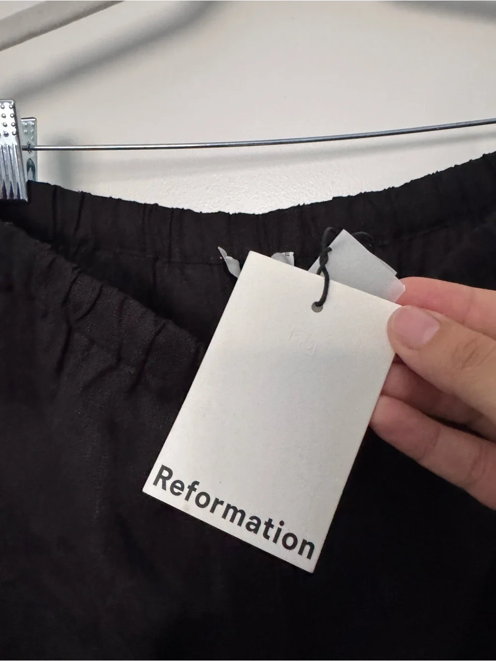 Reformation Olina Linen Pant in Black